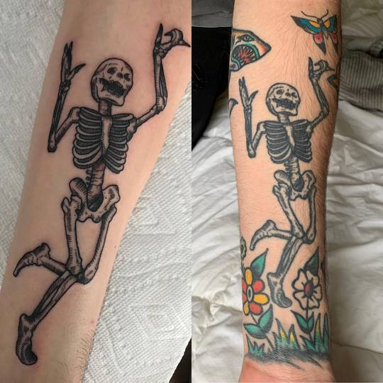 The skeletons celebrating their death  Tattoos Adult Coloring Pages