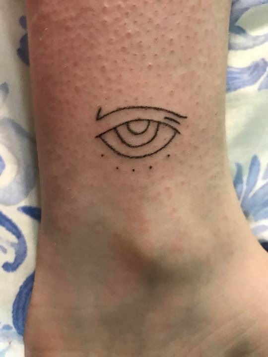 I did my first stick and poke tattoo today. I used a very “fancy” design,  of an eye on my left ankle | Scrolller